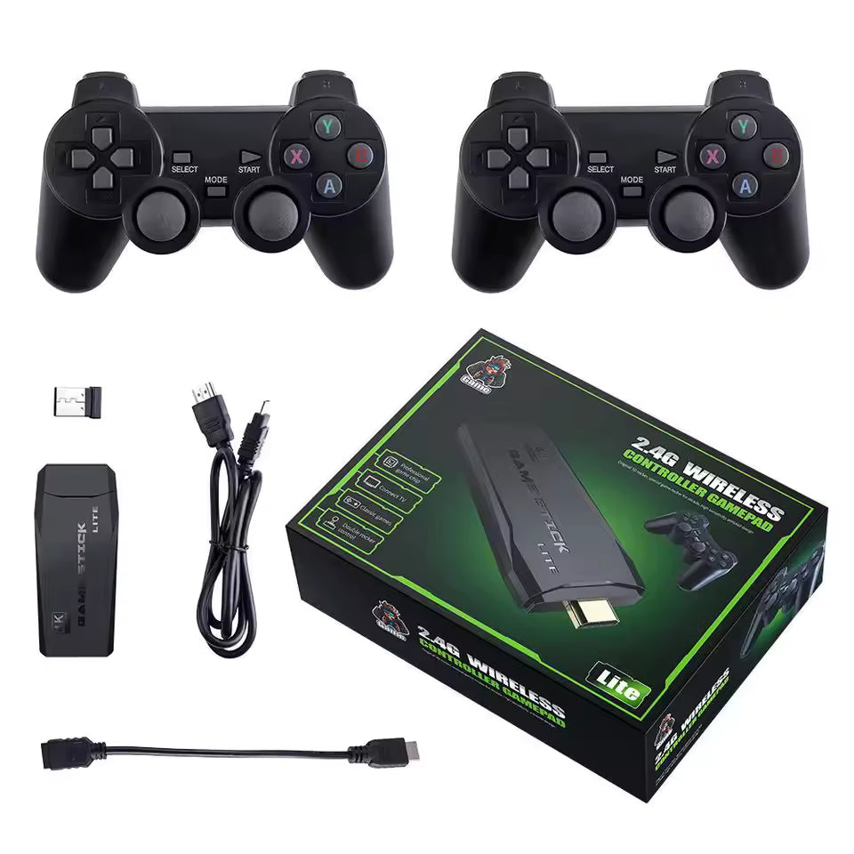 Game Stick 64GB 4K + 2 Controles | 40.000 Juegos Retro | Plug & Play en tu TV