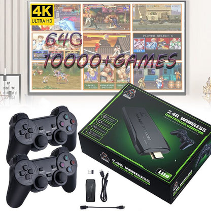 Game Stick 64GB 4K + 2 Controles | 40.000 Juegos Retro | Plug & Play en tu TV